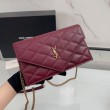 Borse Firmate Replica a catena trapuntata Becky YSL Saint Laurent Rosso 20cm
