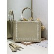 Borsa a mano Dior Piccolo/Medio/Grande Book Tote con nastro albicocca