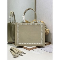 Borsa a mano Dior Piccolo/Medio/Grande Book Tote con nastro albicocca