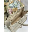 Borsa a mano Dior Piccolo/Medio/Grande Book Tote con nastro albicocca