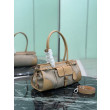 Borsa Prada Bonne lino con manici superiori 1BA426 marrone