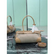 Borsa Prada Bonne lino con manici superiori 1BA426 marrone