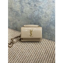 YSL Saint Laurent Piccola Sunset con motivo coccodrillo 19cm albicocca