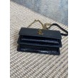 YSL Saint Laurent Piccola Sunset con motivo coccodrillo 19cm Nero