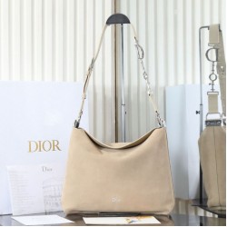 Borse Imitazioni Diorly Dior medio Custian Hobo 26s scamosciata di vitello beige