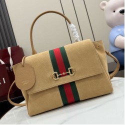 Replica perfette Borsa a mano media Gucci Paparazzo 875018 scamosciata albicocca