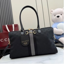 Borsa a bauletto grande Gucci 866734 Nero