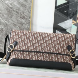 Replica perfette Borsa a tracolla Dior Jett Flap Oblique Marrone