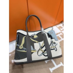 Replica Perfetta Hermes Garden Party Edizione limitata con design Garden Graffiti 30/36