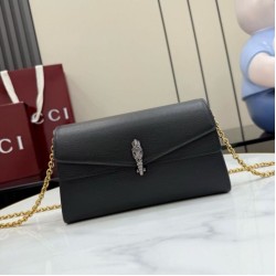 Replica perfette Borsa a tracolla Gucci Dionysus 876531 interamente pelle nero