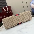 Borse Replica a bauletto grande Gucci 866734 albicocca/bianca