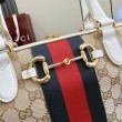 Borse Replica a bauletto grande Gucci 866734 albicocca/bianca