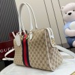 Borse Replica a bauletto grande Gucci 866734 albicocca/bianca