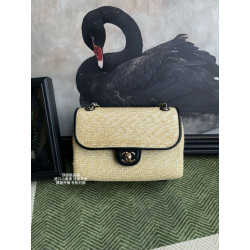 Borse Imitazioni a tracolla classica Chanel 26C AS6017 rafia Nero