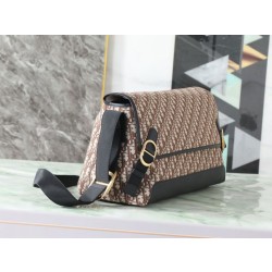 Borsa a tracolla Dior Jett Flap Oblique Marrone