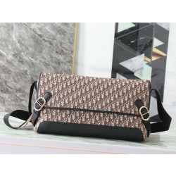 Borsa a tracolla Dior Jett Flap Oblique Marrone