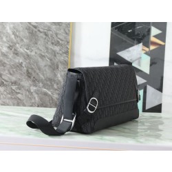 Borsa a tracolla Dior Jett Flap Oblique Nero