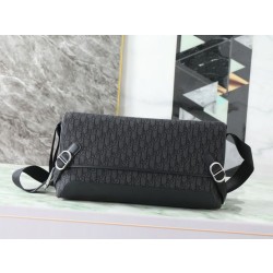 Borsa a tracolla Dior Jett Flap Oblique Nero