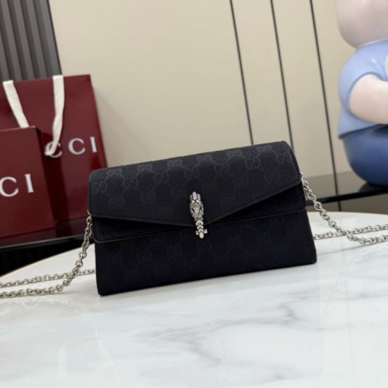 Borsa Replica 1:1 a tracolla Gucci Dionysus 876531  tela GG Nero
