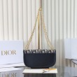Borsa a tracolla piccola Dior Médaillon M3921 con patta e catena