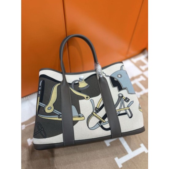 Replica Perfetta Hermes Garden Party Edizione limitata con design Garden Graffiti 30/36