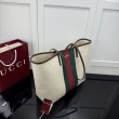 Borsa tote grande Gucci Tribeca con charm A0034D tela bianca