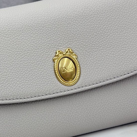 Replica perfette Pochette Dior Médaillon con tracolla Grigia