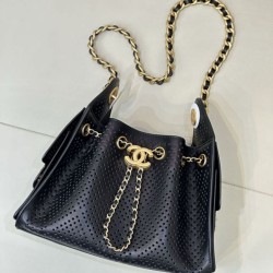 Replica perfette Borsa  1:1 Chanel piccola 25 AS5631 Hobo con design traforato nera