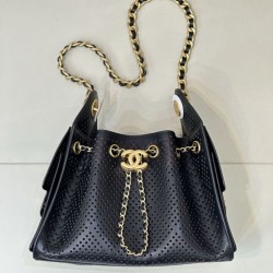 Replica perfette Borsa  1:1 Chanel piccola 25 AS5631 Hobo con design traforato nera