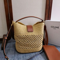 Borsa a secchiello piccola intrecciata Celine Triomphe