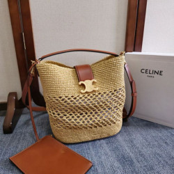 Borsa a secchiello piccola intrecciata Celine Triomphe