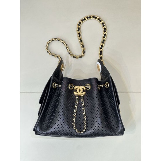 Borsa Replica 1:1 Chanel piccola 25 AS5631 Hobo con design traforato nera