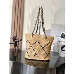 Borse Firmate Replica shopping Chanel AS5811 Small Tote Rafia Nero