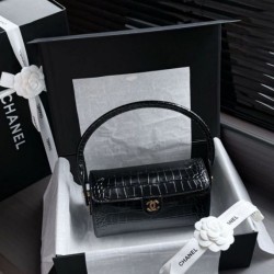 Replica perfette Borsa a mano Chanel 26A Bowling AP5294 con stampa coccodrillo