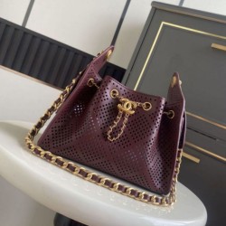 Replica perfette Borsa Chanel 26 hobo con intagli AS5631 Borgogna
