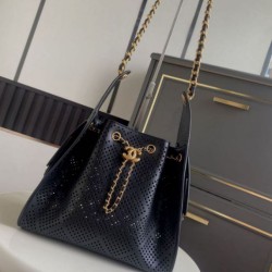 Replica perfette Copia Perfetta Borsa Chanel piccola 25 Hobo AS5293 nera traforata