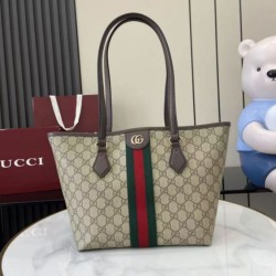 Replica perfette Borsa tote media Gucci Ophidia GG 836831 marrone