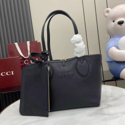 Replica perfette Borsa tote reversibile Gucci 839124 Totissima nera/marrone