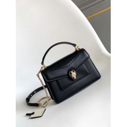 Borsa Bvlgari Serpenti Forever Mini con manico superiore Versione Chip Nero