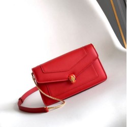 Replica perfette Pochette con catena Bvlgari Serpenti Forever 20cm Versione Chip Rosso