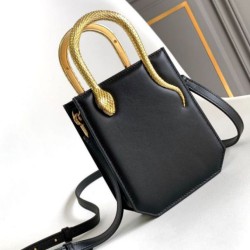 Replica perfette Borse Imitazioni tote mini Bvlgari Serpenti Versione Chip nera