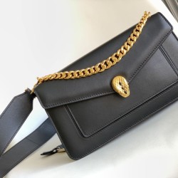 Replica perfette Borsa a tracolla Bvlgari Serpenti East-West Maxi Chain Versione Chip nera