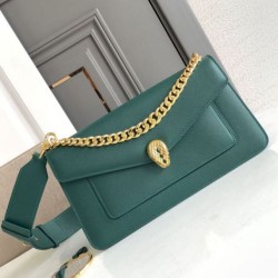 Replica perfette Borse  a tracolla Bvlgari Serpenti East-West Maxi Chain Versione Chip verde