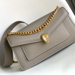 Replica perfette Borse  a tracolla Bvlgari Serpenti East-West Maxi Chain Versione Chip Grigio