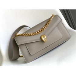 Borse Replica a tracolla Bvlgari Serpenti East-West Maxi Chain Versione Chip Grigio