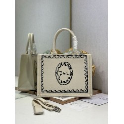 Borsa shopping Dior Book Tote Rosa Wave con tracolla