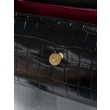 Borsa a mano Chanel 26A Bowling AP5294 con stampa coccodrillo