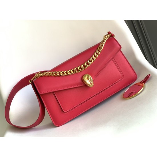 Borsa a tracolla Bvlgari Serpenti East-West Maxi Chain Versione Chip Rosso