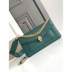 Borse Replica a tracolla Bvlgari Serpenti East-West Maxi Chain Versione Chip verde