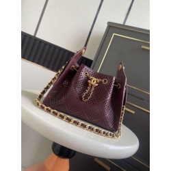 Borsa Chanel 26 hobo con intagli AS5631 Borgogna